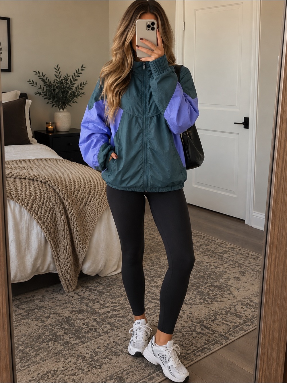 lululemon athletica Men's Hooded Windbreaker Jacket - Forest Green & Light Blue